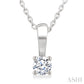 1/6 Ctw Prong Set Round Cut Diamond Solitaire Pendant With Chain in 14K White Gold