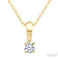 1/10 Ctw Prong Set Round Cut Diamond Solitaire Pendant With Chain in 14K Yellow Gold