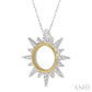 1/6 Ctw Sun Motif Round Cut Diamond Pendant With Chain in 10K White and Yellow Gold