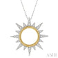 1/6 Ctw Sun Motif Round Cut Diamond Pendant With Chain in 10K White and Yellow Gold