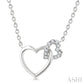 1/10 Ctw Round Cut Diamond Interlocked Heart Fashion Petite Pendant With Chain in 10K White Gold