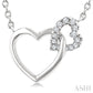 1/10 Ctw Round Cut Diamond Interlocked Heart Fashion Petite Pendant With Chain in 10K White Gold