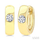 1/3 Ctw Bezel Set Round Cut Diamond Huggies in 14K Yellow Gold