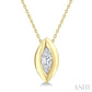 1/3 Ctw Bezel Set Marquise Cut Diamond Bubble Fashion Pendant With Chain in 14K Yellow Gold