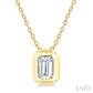 1/3 Ctw Bezel Set Emerald Cut Diamond Bubble Fashion Pendant With Chain in 14K Yellow Gold