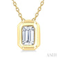 1/3 Ctw Bezel Set Emerald Cut Diamond Bubble Fashion Pendant With Chain in 14K Yellow Gold