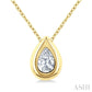 1/3 Ctw Bezel Set Pear Cut Diamond Bubble Fashion Pendant With Chain in 14K Yellow Gold