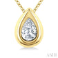 1/3 Ctw Bezel Set Pear Cut Diamond Bubble Fashion Pendant With Chain in 14K Yellow Gold