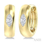 1/4 Ctw Bezel Set Marquise Cut Diamond Fashion Huggie Earrings in 14K Yellow Gold