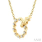 1/10 Ctw Round Cut Diamond Interlocked Circle Fashion Petite Pendant With Chain in 10K Yellow Gold