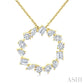 1 Ctw Circle Multi-Cut Diamond Fashion Pendant With Chain in 14K Yellow Gold