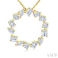 1 Ctw Circle Multi-Cut Diamond Fashion Pendant With Chain in 14K Yellow Gold