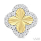 1/5 Ctw Fluted Texture 4-Leaf Clover Round Cut Diamond Pirouette Fashion Stud Earrings in 10K Yellow and White Gold