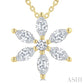 1/3 Ctw Floral Motif Marquise and Round Cut Diamond Fashion Pendant With Chain in 14K Yellow Gold
