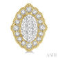 1/4 Ctw Lattice Edge Oval Shape Lovebright Round Cut Diamond Earrings in 14K Yellow and White Gold