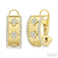 1/2 Ctw Round Cut Diamond Clover Fashion Hoop Earrings in 14K Yellow Gold