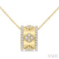 1/2 Ctw Round Cut Diamond Clover Fashion Pendant With Chain in 14K Yellow Gold
