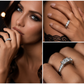 Three-Stone Princess Cut Invisible-Set Diamond Engagement Ring | 14K White Gold