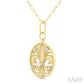 1/4 Ctw Fleur De Lis Round Cut Diamond Fashion Medallion Pendant With Chain in 14K Yellow Gold