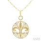 1/4 Ctw Fleur De Lis Round Cut Diamond Fashion Medallion Pendant With Chain in 14K Yellow Gold