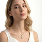1/4 Ctw Open Window Octagon and Round Cut Golden Glow Diamond Fashion Pendant With Chain in 14K Yellow Gold