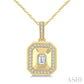 1/4 Ctw Open Window Octagon and Round Cut Golden Glow Diamond Fashion Pendant With Chain in 14K Yellow Gold
