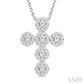 1/2 Ctw Lovebright Cross Round Cut Diamond Fashion Pendant With Chain in 14K White Gold