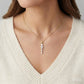 7/8 Ctw Mixed Diamond Cut Dangle Fashion Pendant With Chain in 14K Yellow Gold