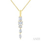 7/8 Ctw Mixed Diamond Cut Dangle Fashion Pendant With Chain in 14K Yellow Gold