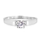 Solitaire Engagement Band with Cubic Zirconium Stone - 2mm
