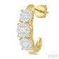 1 1/4 Ctw Past Present and Future Lovebright Round Cut Diamond Earrings in 14K Yellow and White Gold