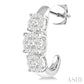 1 Ctw Past Present and Future Lovebright Round Cut Diamond Earrings in 14K White Gold