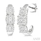 1 Ctw Past Present and Future Lovebright Round Cut Diamond Earrings in 14K White Gold