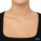 1/20 Ctw Initial 'C' Round Cut Diamond Pendant With Chain in 10K White Gold