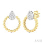 1/4 Ctw Round Cut Diamond Bead Shank Pear Shape Lovebright Earrings in 10K Yellow and White Gold