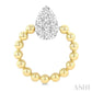 1/4 Ctw Round Cut Diamond Bead Shank Pear Shape Lovebright Earrings in 10K Yellow and White Gold