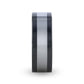 HUSKEY Ceramic Band with Tungsten Inlay and Flat Polished Edges - 8mm