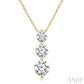1 Ctw Round Cut Diamond Three-Stone Snowman Pendant With Chain in 14K Yellow Gold