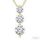 1 Ctw Round Cut Diamond Three-Stone Snowman Pendant With Chain in 14K Yellow Gold
