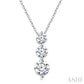 3/4 Ctw Round Cut Diamond Three-Stone Snowman Pendant With Chain in 14K White Gold