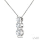 1/3 Ctw Round Cut Diamond Three-Stone Snowman Pendant With Chain in 14K White Gold