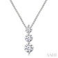 1/3 Ctw Round Cut Diamond Three-Stone Snowman Pendant With Chain in 14K White Gold