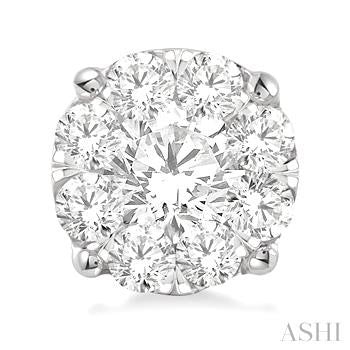 1 1/2 Ctw Lovebright Round Cut Diamond Stud Earrings in 14K White Gold