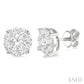 2 1/10 Ctw Lovebright Round Cut Diamond Stud Earrings in 14K White Gold