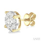 1 1/2 Ctw Lovebright Round Cut Diamond Stud Earrings in 14K Yellow and White Gold