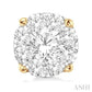 1 1/2 Ctw Lovebright Round Cut Diamond Stud Earrings in 14K Yellow and White Gold
