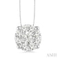 3/4 Ctw Lovebright Round Cut Diamond Pendant in 14K White Gold with Chain
