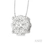 1/2 Ctw Lovebright Round Cut Diamond Pendant in 14K White Gold with Chain