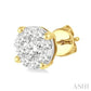 1/3 Ctw Lovebright Round Cut Diamond Stud Earrings in 14K Yellow and white Gold