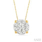 1/8 Ctw Lovebright Round Cut Diamond Pendant in 14K Yellow and White Gold with Chain